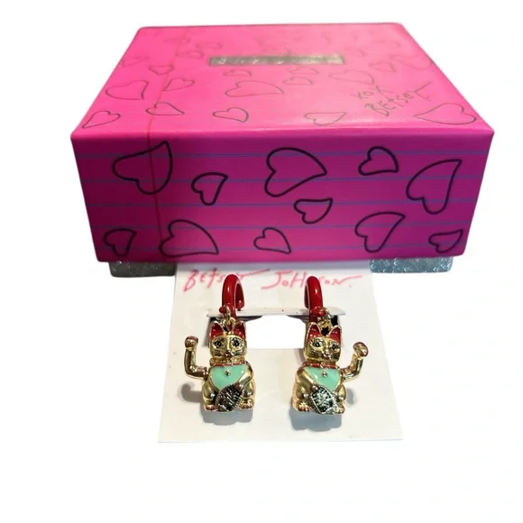 Betsey Johnson Jewelry Betsey Johnson Lucky Cat Earrings